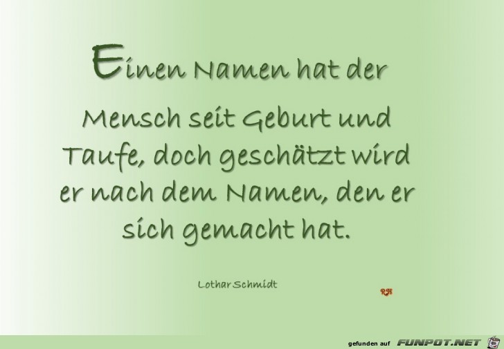 einen Namen hat der Mensch einen Namen hat der Mensch