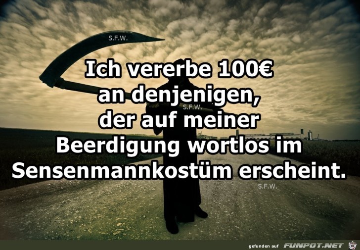 Ich vererbe 100 Ich vererbe 100