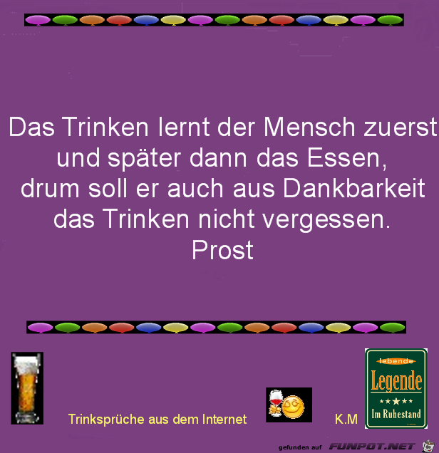 das Trinken lernt das Trinken lernt