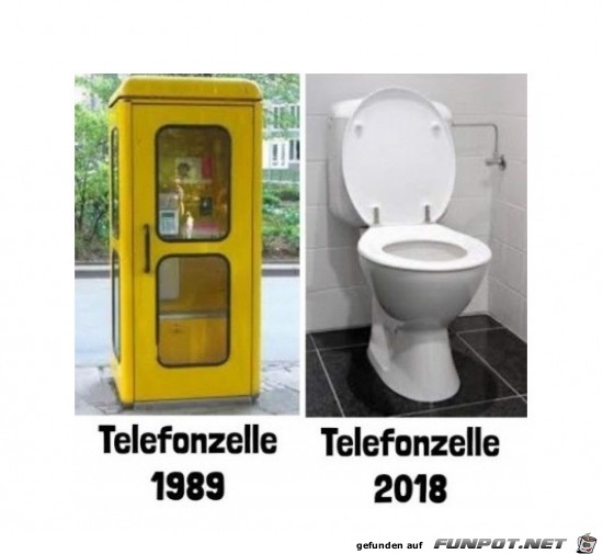 Telefonzelle frher und heute....