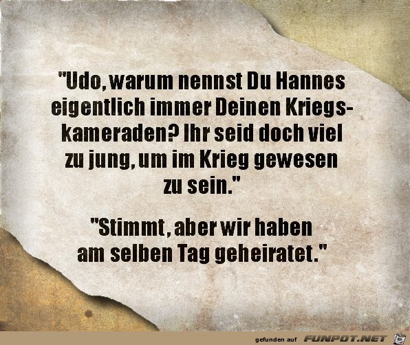 Udo warum nennst du... Udo warum nennst du...