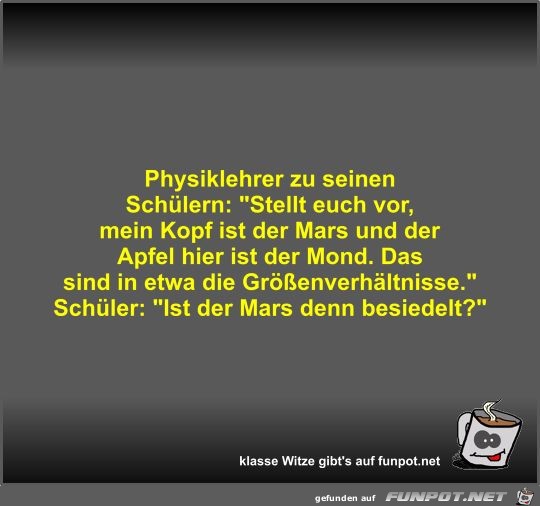 Physiklehrer zu seinen Schülern Physiklehrer zu seinen Schülern