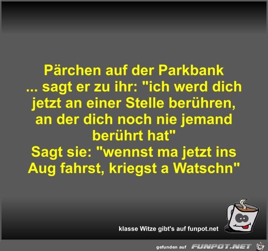 Prchen auf der Parkbank