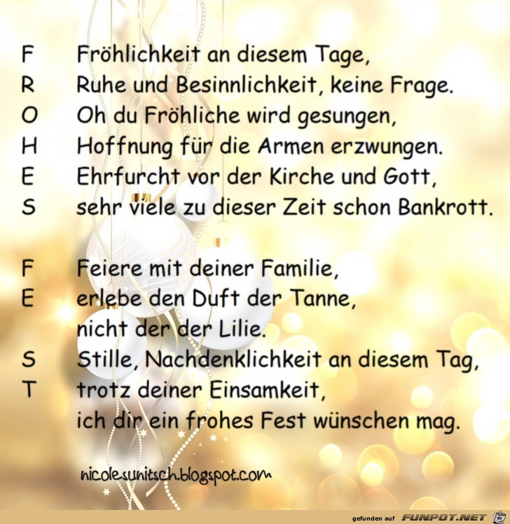 Weihnachtsgedicht - Frohes Fest