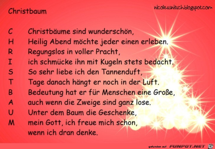 Christbaum - Weihnachtsgedicht Christbaum - Weihnachtsgedicht