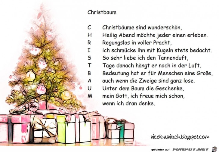 Christbaum - Weihnachtsgedicht Christbaum - Weihnachtsgedicht
