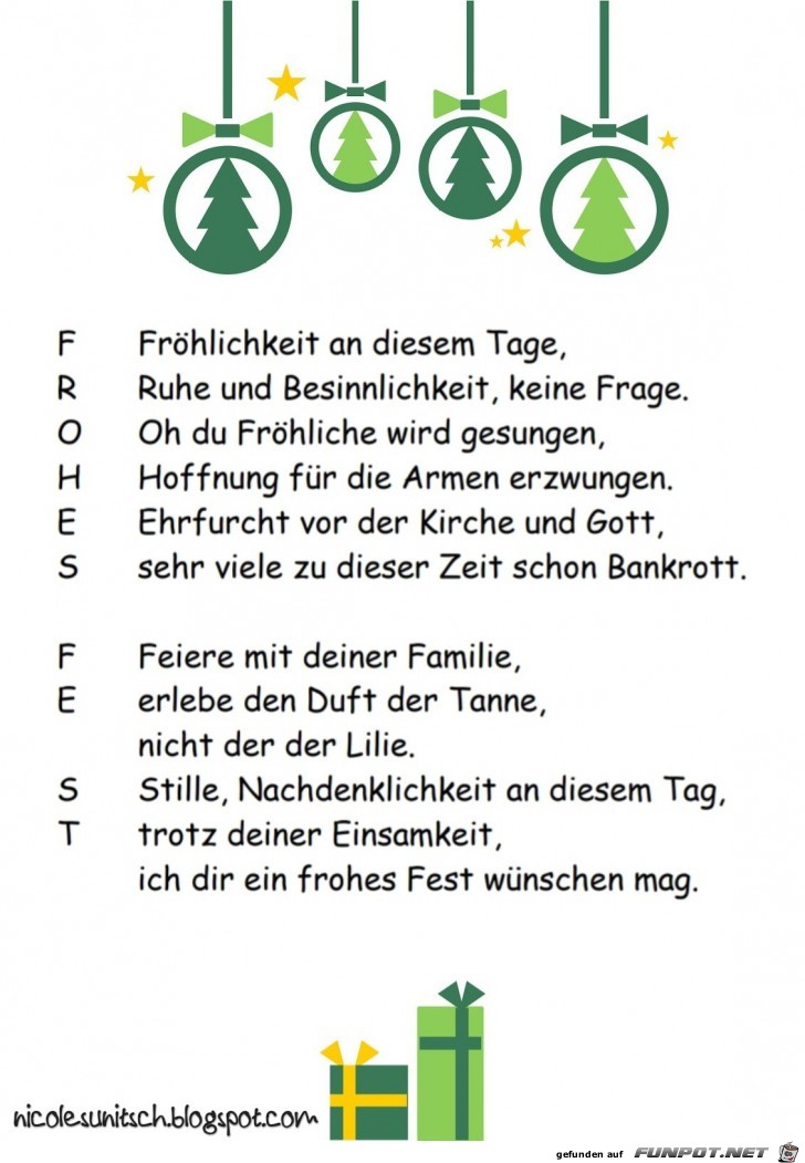 Weihnachtsgedicht - Frohes Fest