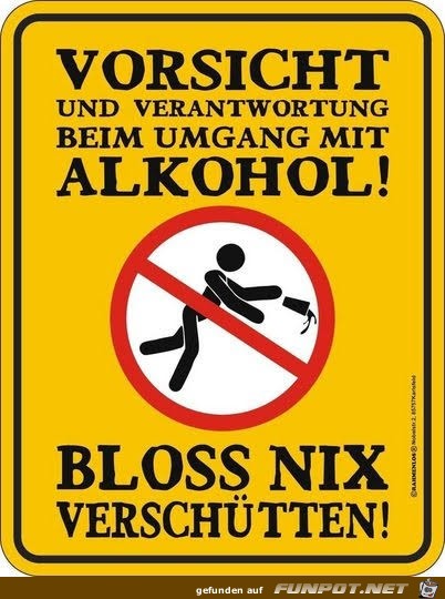 Vorsicht beim Umgang mit Alkohol