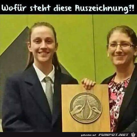 wofr steht diese Auszeichnung?