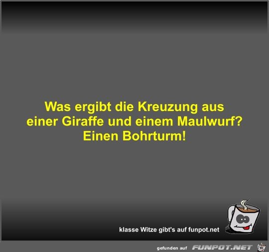 Was ergibt die Kreuzung aus einer Giraffe und einem... Was ergibt die Kreuzung aus einer Giraffe und einem...