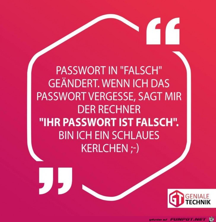 Passwort ist falsch