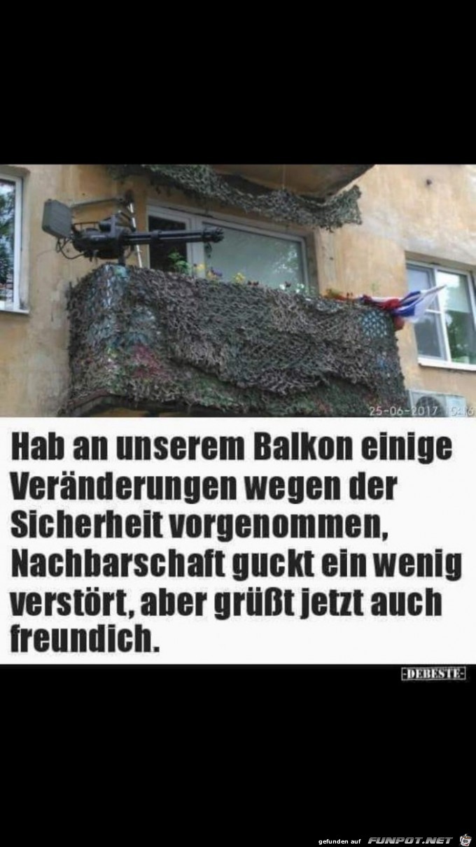 Sicherheitsvorkehrungen am Balkon Sicherheitsvorkehrungen am Balkon