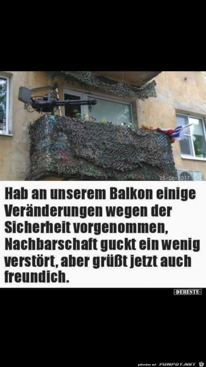 Sicherheitsvorkehrungen am Balkon