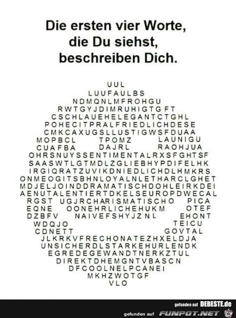 die ersten vier Worte die ersten vier Worte