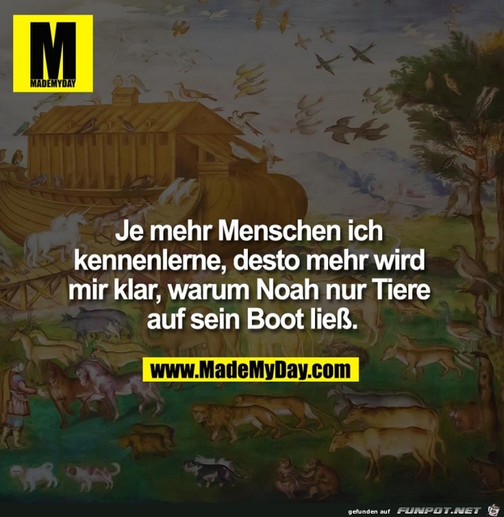Warum Noah nur Tiere an Bord ließ Warum Noah nur Tiere an Bord ließ