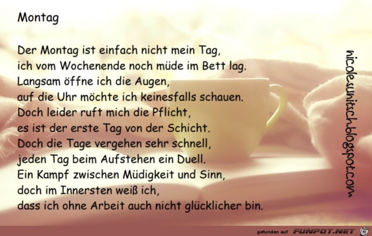 Montagsgedicht zum Verschicken Montagsgedicht zum Verschicken