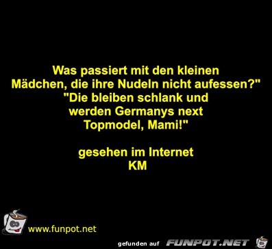 Was passiert mit den kleinen Mädchen, die ihre Nudeln n Was passiert mit den kleinen Mädchen, die ihre Nudeln n