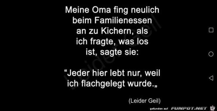 Oma neulich beim Essen