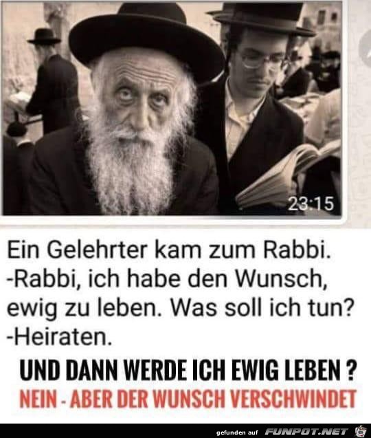 Ein Gelehrter kam zum Rabbi...