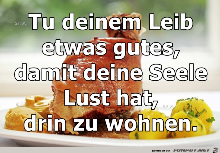Tu deinem Leib etwas gutes... Tu deinem Leib etwas gutes...