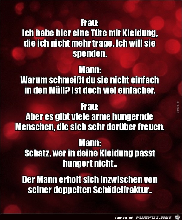 Frau will Kleidung spenden...... Frau will Kleidung spenden......