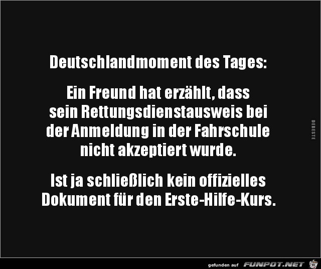 Deutschlandmoment des Tages....