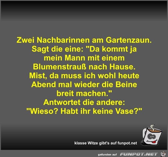 Zwei Nachbarinnen am Gartenzaun Zwei Nachbarinnen am Gartenzaun