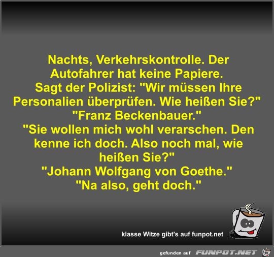 Nachts, Verkehrskontrolle Nachts, Verkehrskontrolle