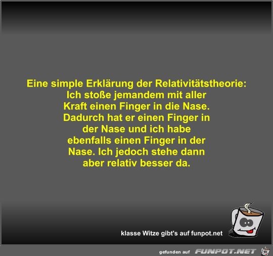 Eine simple Erklärung der Relativitätstheorie Eine simple Erklärung der Relativitätstheorie