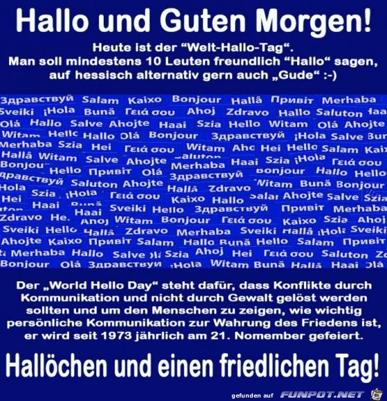 Welt-Hallo-Tag Welt-Hallo-Tag