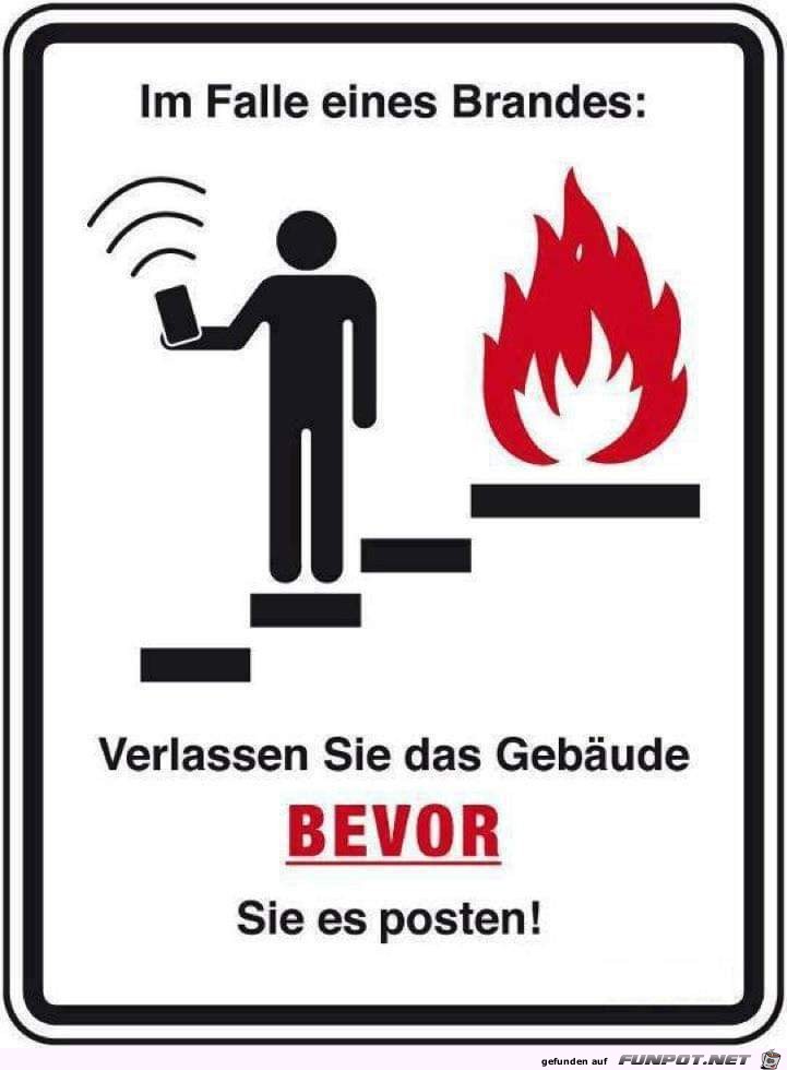 im falle eines brandes