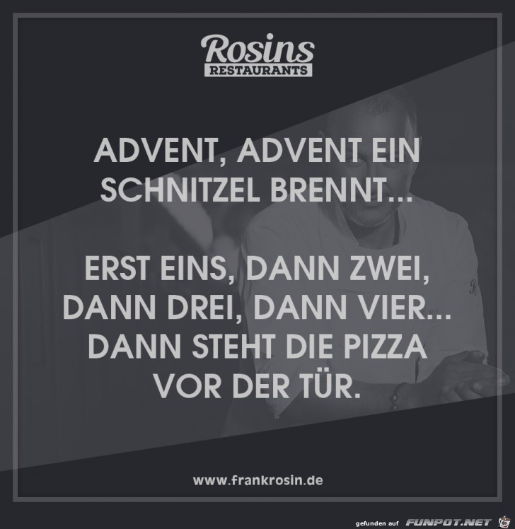 Advent, Advent ein Schnitzel brennt Advent, Advent ein Schnitzel brennt