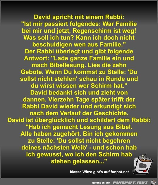 David spricht mit einem Rabbi