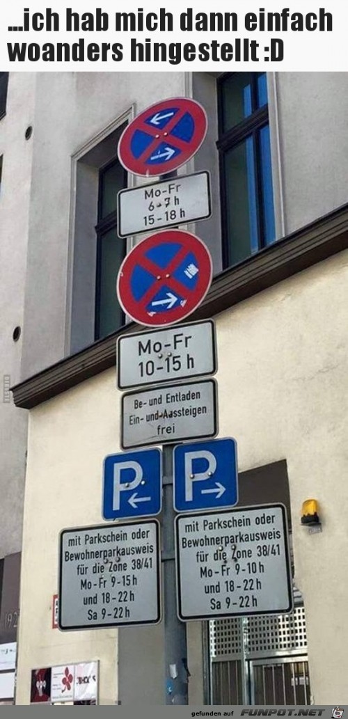 Einfach dort nicht parken