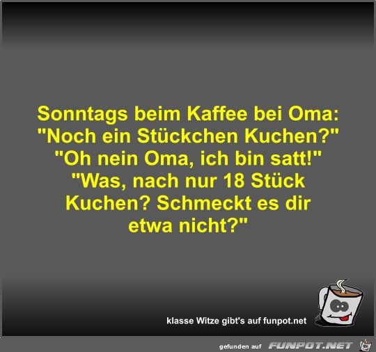 Sonntags beim Kaffee bei Oma Sonntags beim Kaffee bei Oma