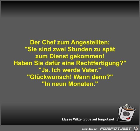 Der Chef zum Angestellten