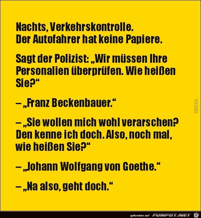 Nachts, Verkehrskontrolle,.....