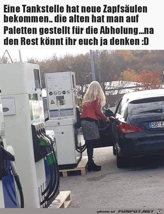 neue Zapfsulen an der Tankstelle....