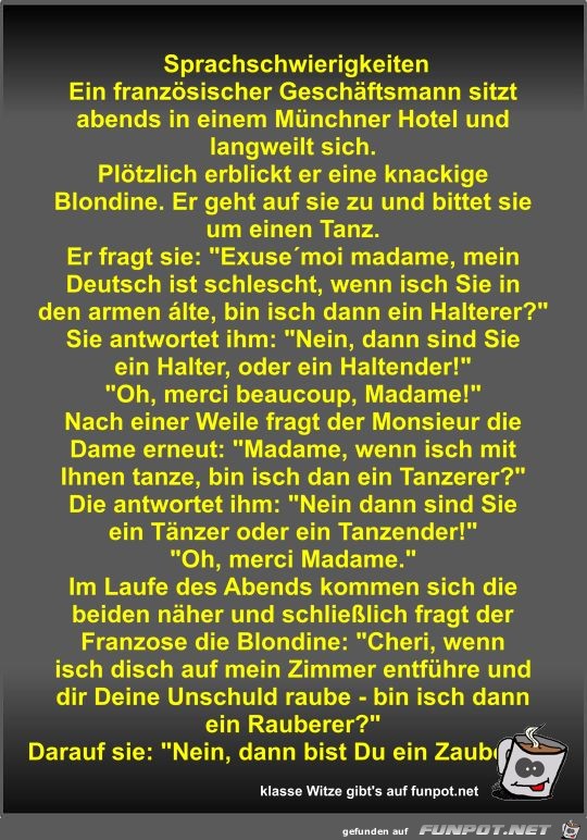 Sprachschwierigkeiten Sprachschwierigkeiten