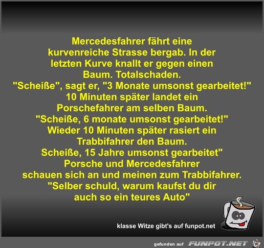 Mercedesfahrer fährt eine kurvenreiche Strasse bergab Mercedesfahrer fährt eine kurvenreiche Strasse bergab