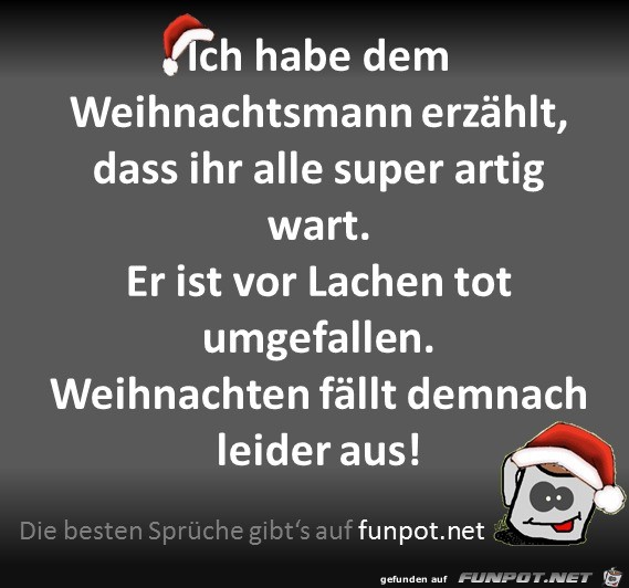 Weihnachten fällt aus