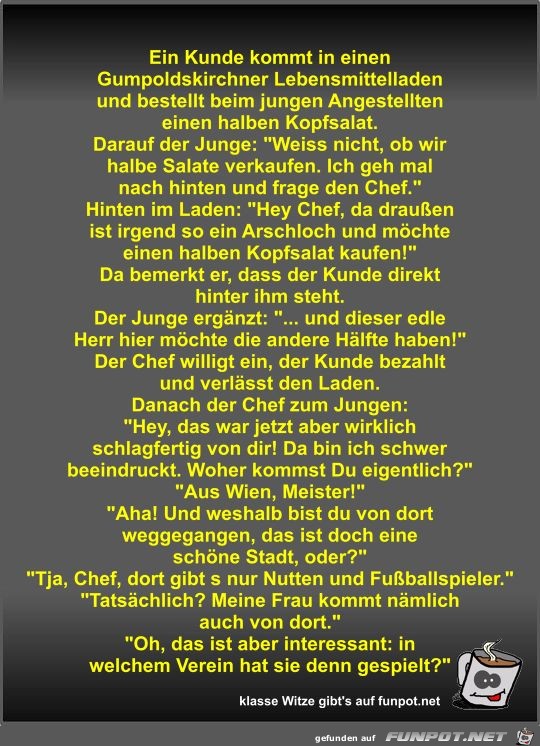 Ein Kunde kommt in einen Gumpoldskirchner Lebensmittelladen Ein Kunde kommt in einen Gumpoldskirchner Lebensmittelladen