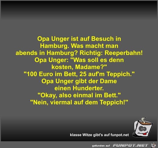 Opa Unger ist auf Besuch in Hamburg Opa Unger ist auf Besuch in Hamburg