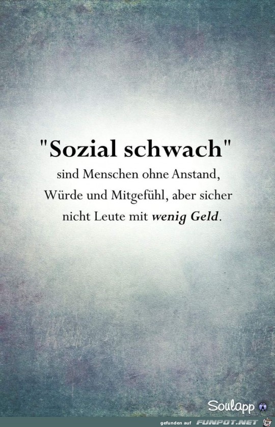 sozial schwach