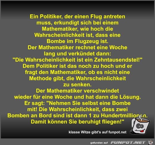 Ein Politiker, der einen Flug antreten muss, erkundigt sich Ein Politiker, der einen Flug antreten muss, erkundigt sich