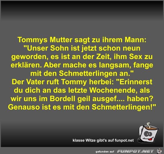 Tommys Mutter sagt zu ihrem Mann