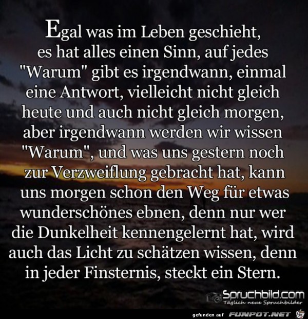 Egal was im Leben geschieht