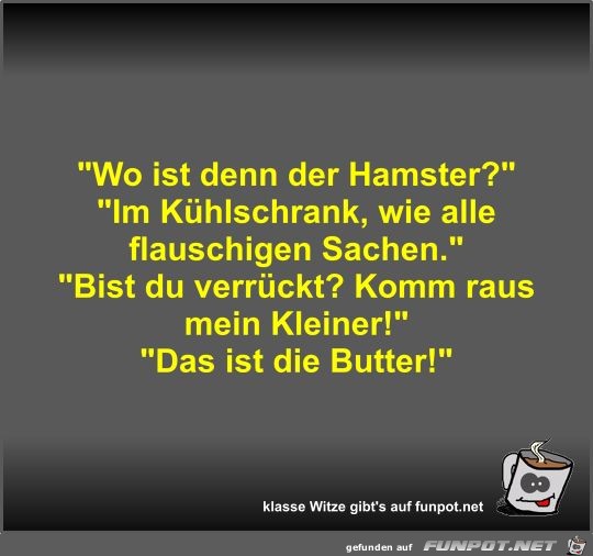 Wo ist denn der Hamster? Wo ist denn der Hamster?