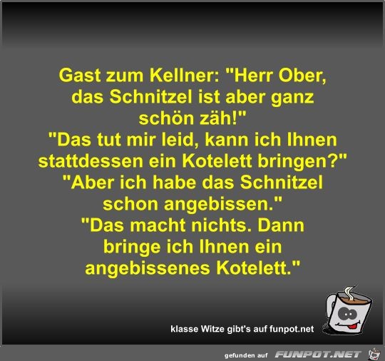 Gast zum Kellner