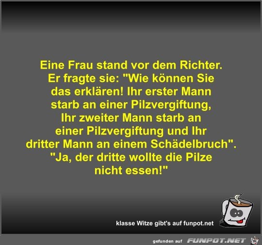 Eine Frau stand vor dem Richter